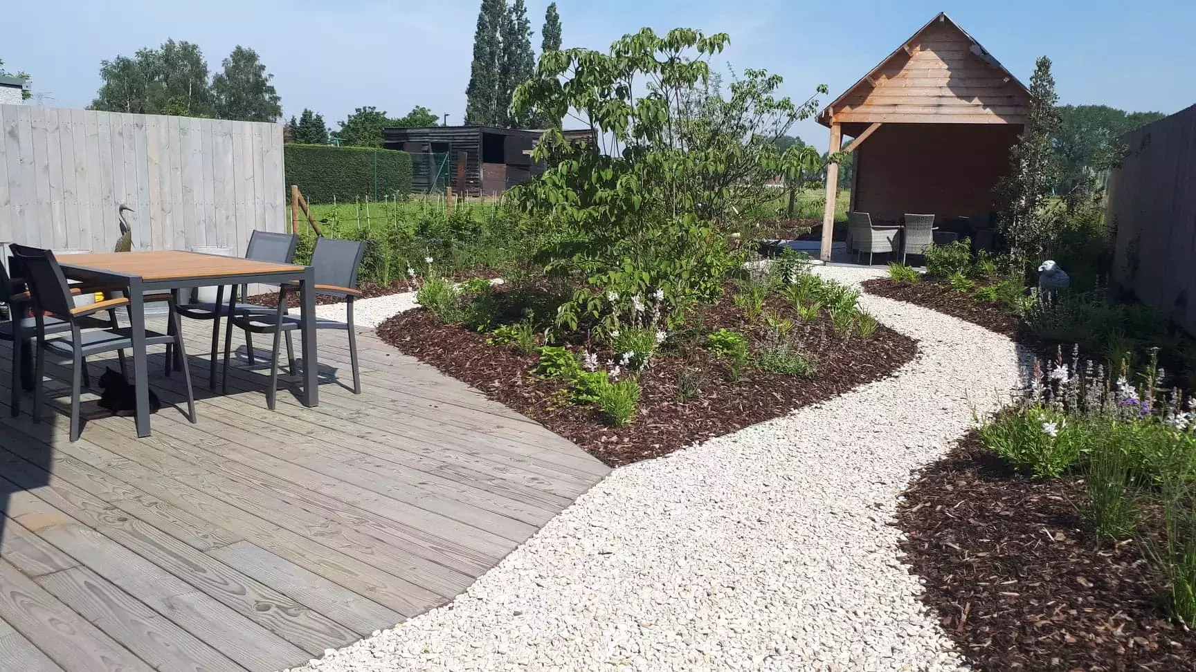 Waterspiegel, stapstenen, houten terras – foto 2