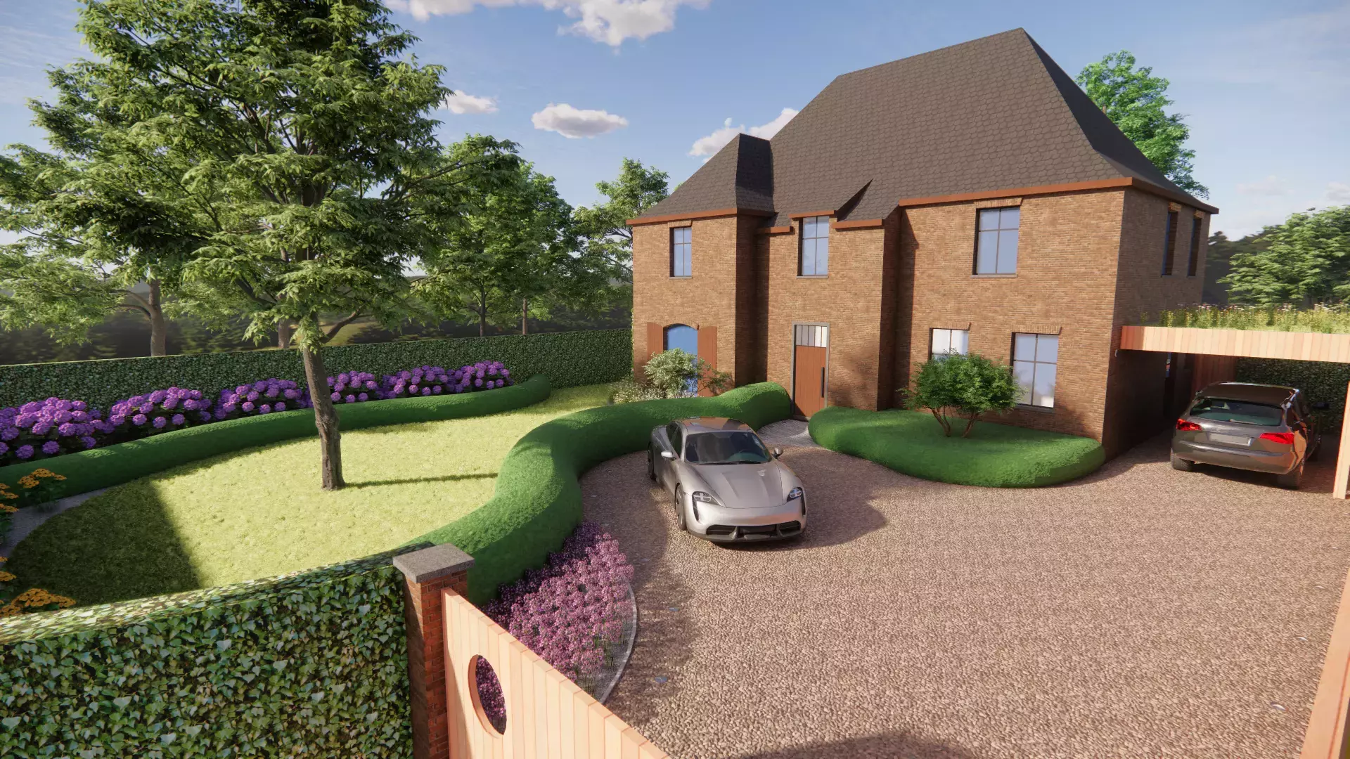 Render oprit landelijke woning – foto 1