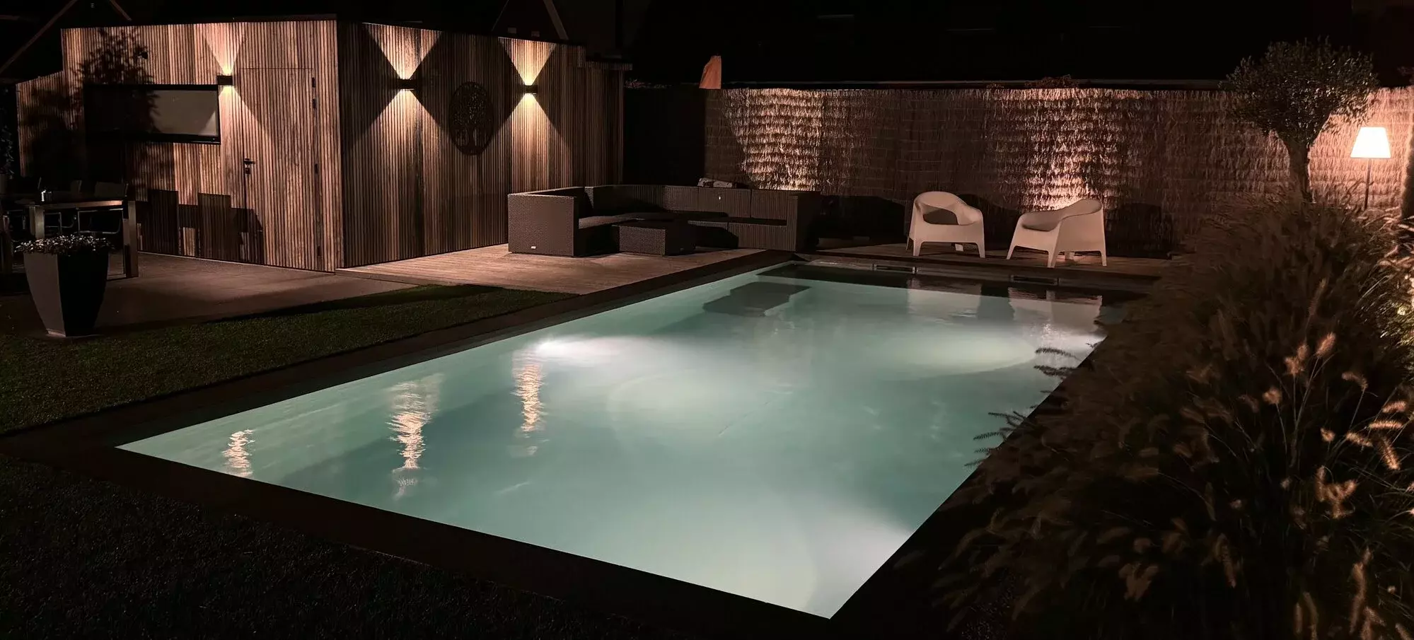 Energiezuinig overloopzwembad met boordstenen aangelegd door Upgrade Pools in Zwevegem – foto 3